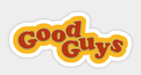 Good guys  Sticker Chucky Good Guys Logo, Good Guys Chucky Logo, Chucky Tattoos, Chucky Png, Good Guys Chucky, Chucky Shirt, Chucky Tattoo, Creepy Design, Planner Themes