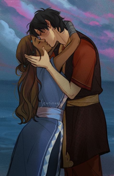 sevrinve. Zutara Tattoo, Zukaang Fanart, Zutara Aesthetic, Omegaverse Pregnant, The Moon And Ocean, Katara And Zuko, Zutara Fanart, Moon And Ocean, Katara Cosplay