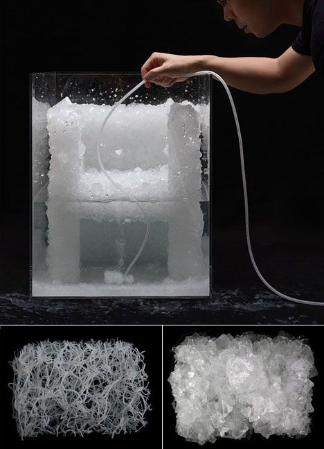 Growing furniture, the Venus chair by Tokujin Yoshioka - Core77 Crystal Furniture, Tokujin Yoshioka, Growing Crystals, Paper Structure, Material Research, Bio Art, Yanko Design, Design Thinking, Material Design