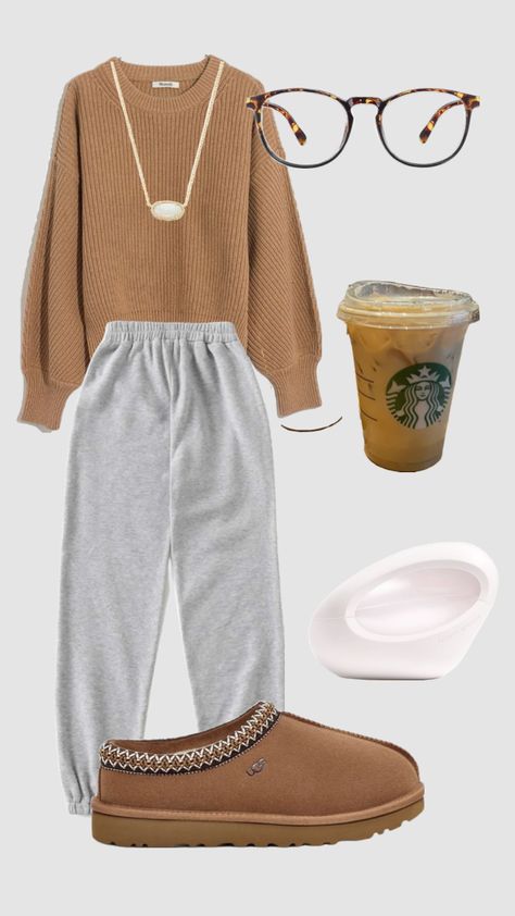 Cute fall outfit!! Cute Lazy Day Outfits For Fall, Pj Outfit For School, Cute Comfy Outfits For Fall, Comfy Fall Outfits Lazy Days, Monday Outfits For School, Cute Casual Fall Outfits, Lazy Fall Outfits, Pj Outfit, Monday Outfit