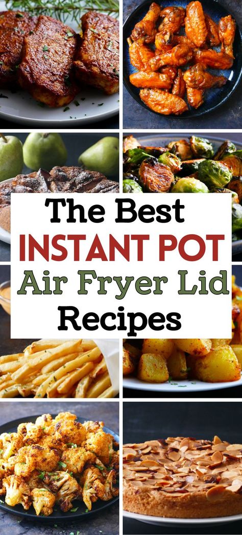 Collage of Instant Pot air fryer recipes with text "instant pot air fryer recipes". Instant Pot Air Fryer Recipes, Instant Pot Duo Crisp, Instant Pot Air Fryer, Air Fryer Cake Recipes, Plane Food, Pot Recipes Healthy, Healthy Appetizer Recipes, Best Instant Pot Recipe, Healthy Instant Pot Recipes