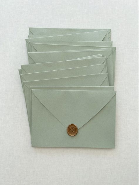 Sage Green Envelope, Green Envelope, Green Envelopes, Wedding 2024, Wedding Envelopes, Wedding Invite, Pastel Green, Sage Green, Save The Date