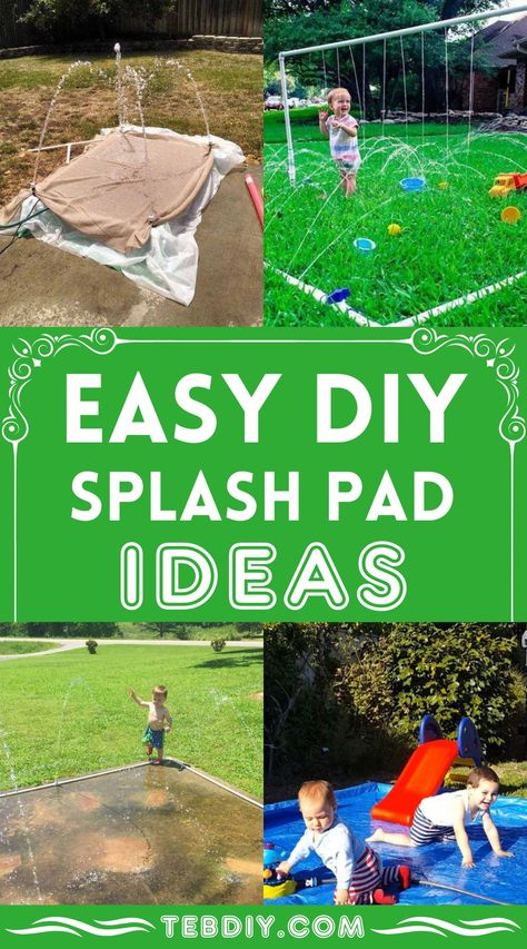 7 DIY Splash Pad Ideas Diy Splash Pad For Kids, Home Splash Pad, Splash Pad Ideas, Diy Splash Pad, Plastic Crates, Water Sprinkler, Learn New Skills, Splash Pad, Shade Cloth