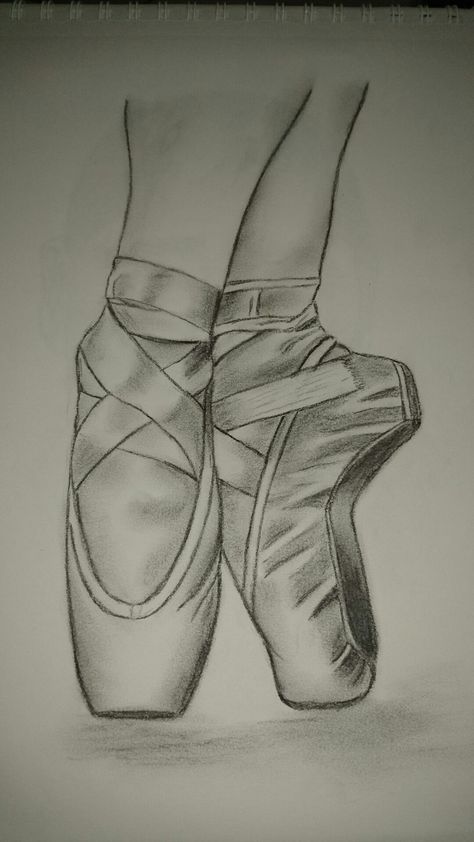 Drawing Of Pointe Shoes, Pointe Shoes Sketch, Ballet Pointe Shoes Drawing, Ballet Slippers Drawing, Ballet Shoes Painting, Ballerina Shoes Drawing, Pointe Shoes Drawing, Ballet Shoes Drawing, Ballet Illustration