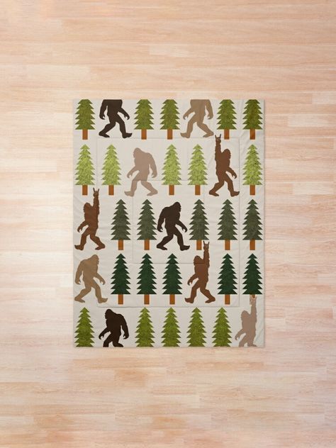 Sasquatch Crochet Pattern, Bigfoot Quilt Free Pattern, Bigfoot Quilt, Sasquatch Embroidery, Sasquatch Quilt Pattern, Sasquatch Cross Stitch, Graphic Blanket, Sasquatch Quilt, Grandma Hobbies