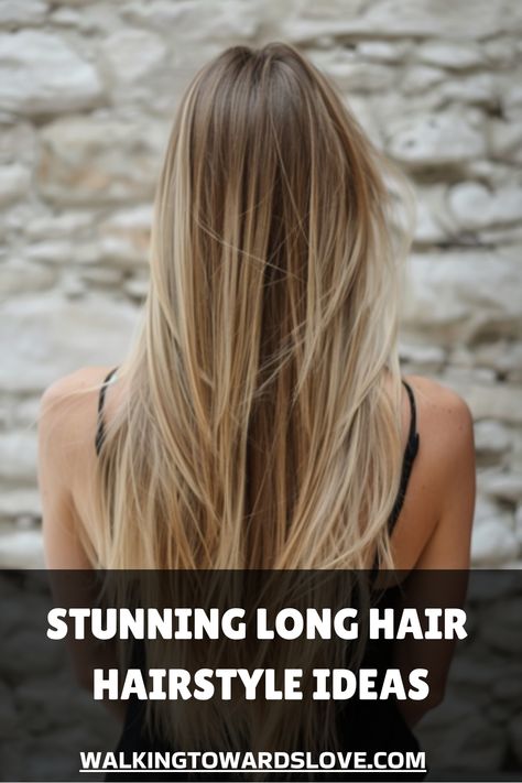 Woman with long, straight, blonde hair standing against a stone background, promoting hairstyle ideas. How To Wear Long Hair, Very Long Haircut, Classic Long Hairstyles, Very Long Hairstyles, Modern Braids, Long Hair Trim, Haircut Ideas For Long Hair, Ideas For Long Hair, Chic Haircut