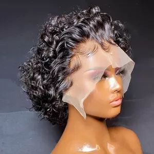 Short Human Hair Wigs For Black Women-Short Human Hair Wigs For Black Women Manufacturers, Suppliers and Exporters on Alibaba.comWigs Bob Riccio, Cheap Human Hair Wigs, Short Curly Pixie, Curly Pixie Cuts, Human Wigs, Cheap Human Hair, Wig Short, Curly Hair Wig, Curly Human Hair Wig