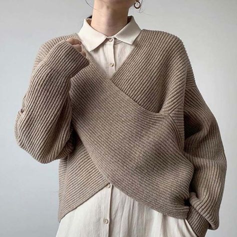 Criss Cross Sweater, Loose Knitwear, Raglan Sleeve Top, Cropped Pullover, Loose Pullover, Chic Sweaters, Pullover Sweater Women, Solid Clothes, Winter Knits