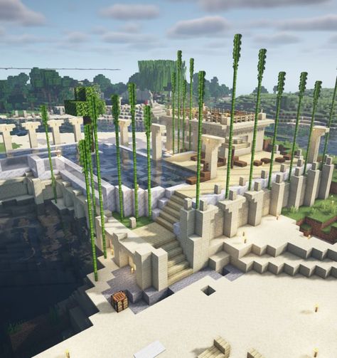 Pool In Minecraft, Desert Pool, Minecraft Desert, Minecraft Castle Blueprints, Description Ideas, Minecraft Kingdom, Minecraft Idea, Minecraft Images, Minecraft Structures