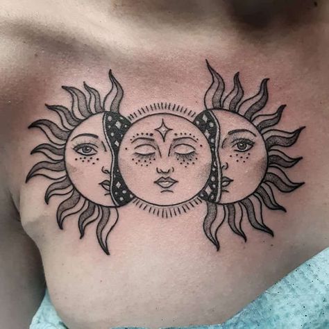 Top 35 Best Sun and Moon Tattoos - [2020 Inspiration Guide] Moon Face Tattoo, Sun Tattoo Meaning, Moon Sun Tattoo, Sun And Moon Tattoo, Moon Tattoos, 2024 Inspiration, Circle Tattoos, Omerta Tattoo, Moon Tattoo Designs