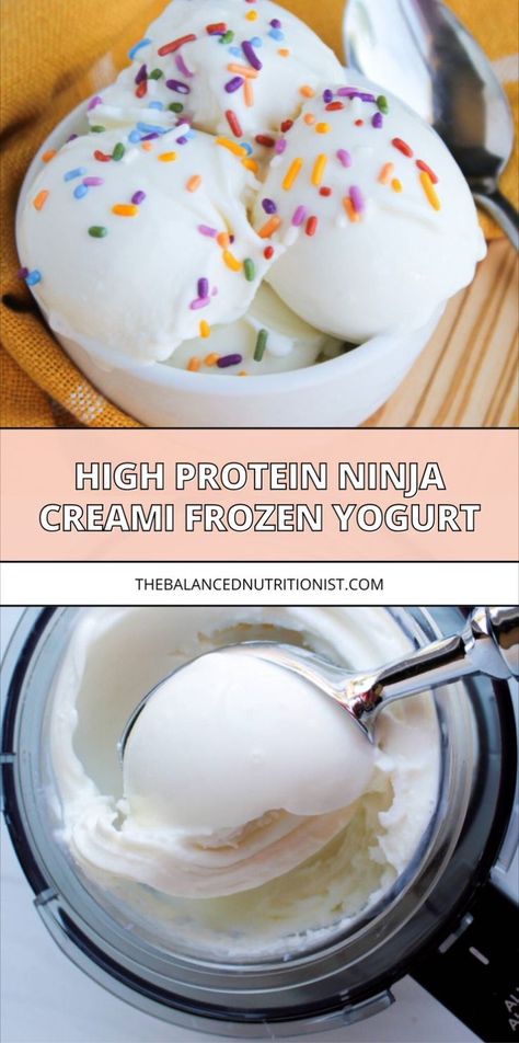 Try this high protein ninja creami recipe for an easy and best healthy ninja creami frozen yogurt. This healthy dessert is a perfect frozen treat. Making frozen yogurt in the ninja creami is simple with greek yogurt. Creami Frozen Yogurt, Protein Ninja Creami, Greek Yogurt Ice Cream, Ninja Creami Recipe, Frozen Yogurt Recipe, Treat Making, Healthy Baking Desserts, Protein Ice Cream Recipe, Nutritious Desserts