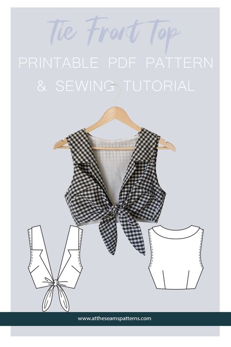 Halter Top Sewing Pattern, Diy Halter Top, Top Pattern Sewing, Crop Top Sewing Pattern, Halter Top Pattern, Summer Top Pattern, Sewing Top, Sewing Tops, Crop Top Pattern