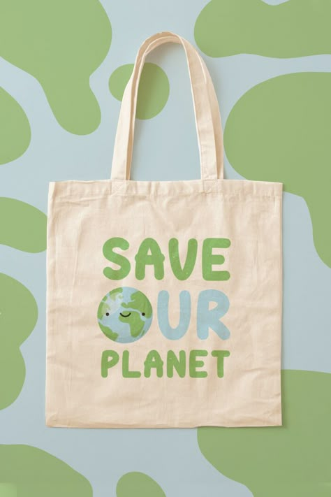 Save our planet Tote Bag Reusable Bags Design, Creative Tote Bag, Diy Tote Bag Design, Reuseable Bag, Anime Tote Bag, Organic Bag, Save Mother Earth, Tods Bag, Save Our Planet