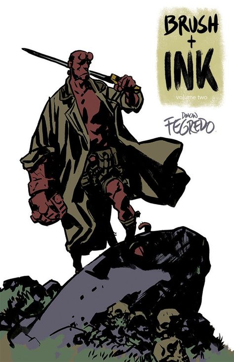 Hellboy by Duncan Fegredo Duncan Fegredo, Artist Study, Mike Mignola, Character And Setting, Sign Printing, Drawing Tips, Ink Drawing, Works Of Art, Art Art