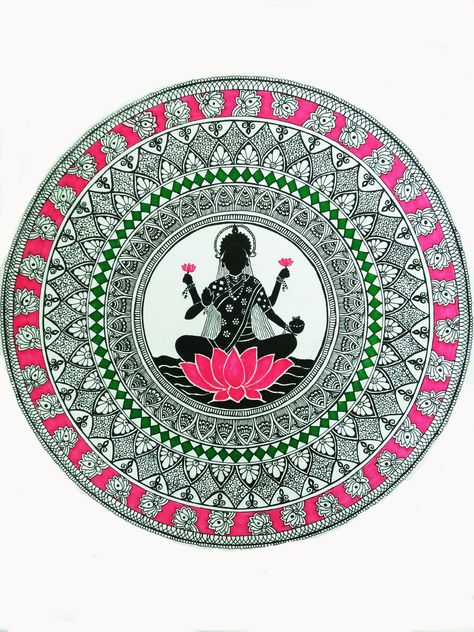 Lakshmi Mandala Art, Laxmi Mata, Lakshmi Mata, Emoji Nails, Maa Lakshmi, Water Paint, Colorful Rangoli, Mandala Art Therapy, Packing Ideas