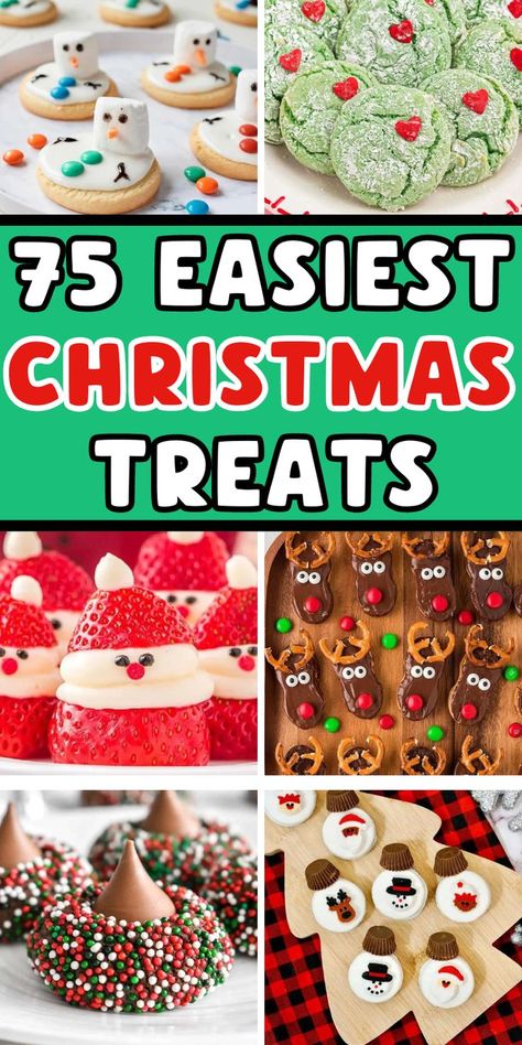 easy christmas sweets gift ideas Xmas Treats For Kids, Xmas Treats Ideas, Christmas Baking Ideas Treats, Quick And Easy Christmas Treats, Simple Holiday Treats, Easy Christmas Cookies For Kids, Easy Christmas Sweets, Christmas Treats Easy, Easy Christmas Treats To Make