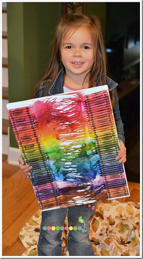 Melted Crayon Art | 100th Day Of School Project 100th Day Of School Project, 100 Days Of School Project Kindergartens, 100 Day Project Ideas, School Project Ideas, 100 Días De Clases, 100th Day Of School Crafts, 100s Day, 100 Day Of School Project, Melted Crayon Art