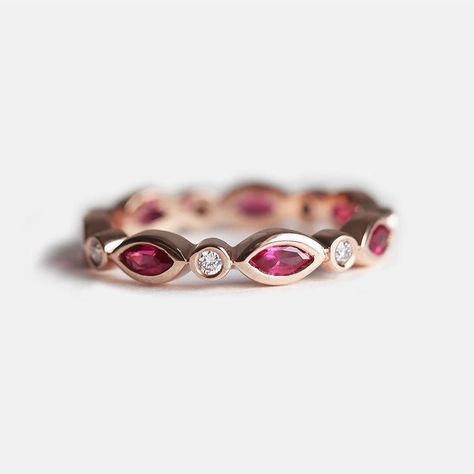 Stunning #ruby and diamond eternity band a trully unique engagement band#capucinne  Tap here ---> @capucinnejewelry to enter the shop and don't forget to follow if you want to see new products   #fashion #trend #jewelry #style #photogram #truelove #love #beautiful #engagement #wedding #ring #gold #etsy #diamond #handmade #jewelryjournal #elegant #unique #artofdiamonds #special #simple #dubai #newyork #losangeles #eternity Wedding Rings Ruby, Vintage Diamond Bands, Ruby Eternity Band, Ruby Band Ring, Rings Ruby, Ruby Wedding Band, Ruby Wedding Rings, Ruby Bands, Ruby Ring Gold