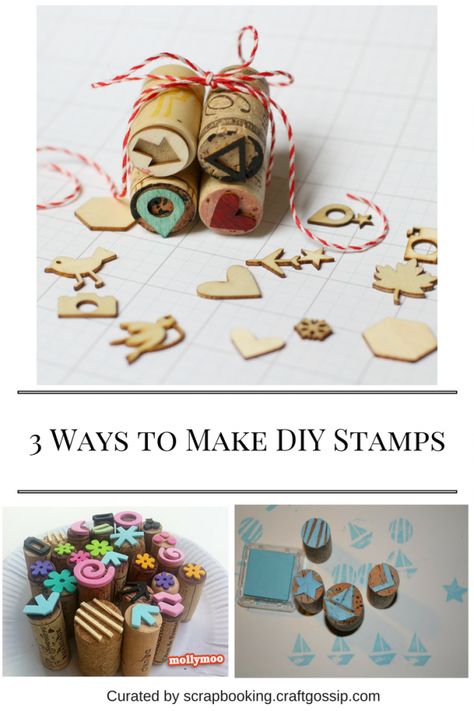 3-ways-to-make-diy-stamps-using-wine-corks Wine Cork Diy Projects, Cork Diy Projects, Diy Stamps, Diy Holiday Party, Kids Stamps, Wine Cork Diy, Foam Stamps, Knitting Diy, Cork Diy