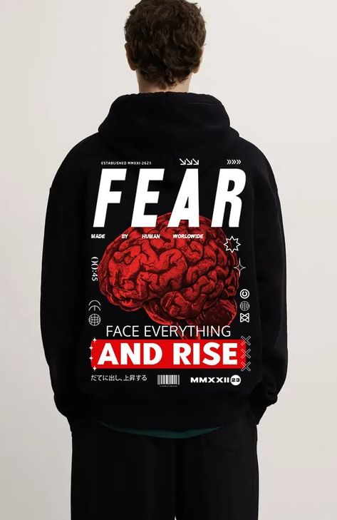 T-shirt Futuristic Streetwear, Tshirt Design Ideas, Face Everything And Rise, Custom Face Shirt, Streetwear Tshirt Design, Rap Shirt, T Shirt Design Template, Custom Fans, Men Style Tips