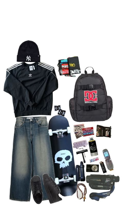 Skate Wear Mens, Stussy Outfit Men Street Styles, Skate Outfits Men, Skate Style Men, Grunge Outfits Men 90s, Mens Skater Fashion, Skate Style 90s, Stussy Fits, Skate Outfit Men