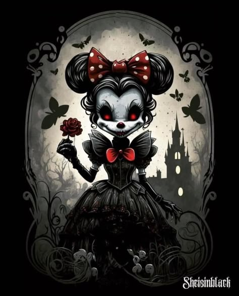 Dark Disney Drawings, Halloween Images Creepy, Dark Disney Wallpaper, Scary Halloween Wallpaper, Gothic Disney, Bad Disney, Horror Disney, Evil Cartoon Characters, Scary Disney