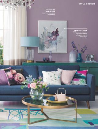 Blue And Purple Living Room, Periwinkle Living Room, Lilac Living Room Ideas, Lilac Living Room, Lavender Living Room, Wallpaper Ideas Living Room, Wallpapers Living Room, Purple Prints, Living Room Wallpaper Ideas