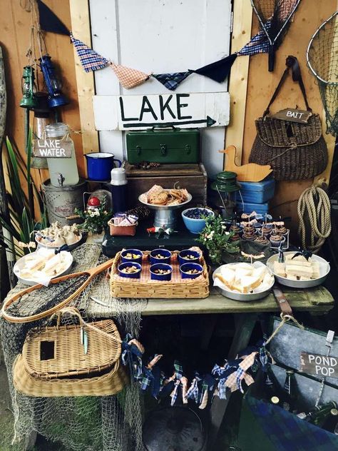 pocketfullofparties@shaw.ca's Summer / Lake, Fishing - Photo Gallery at Catch My Party Lake Theme Party, Lake Birthday Party, Summer Party Diy, Fishing Theme Party, Lake Birthday, Summer Party Ideas, Lumberjack Birthday Party, Lake Theme, Lake Party