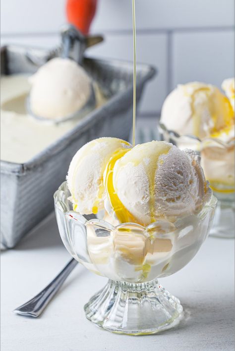 Colavita Olive Oil No-Churn Ice Cream by Jessie Sheehan ##condensedmilk ##evaporatedmilk ##icecream ##oliveoil ##vanillaextract Olive Oil Ice Cream, Churn Ice Cream, Sorbet Ice Cream, Ice Cream Set, I Got U, Asian Snacks, No Churn Ice Cream, Love Ice Cream, Western Food