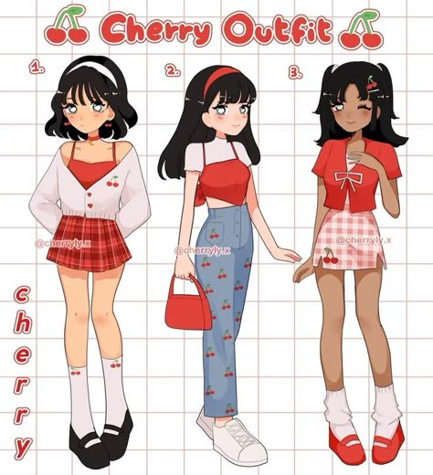 Cherry Inspired Outfit, I Just Want To Sleep, Outfit Drawings, Disney Princess Inspired Outfits, Princess Inspired Outfits, Cute Lounge, Pelo Anime, Fashion Artwork, Cartoon Fashion