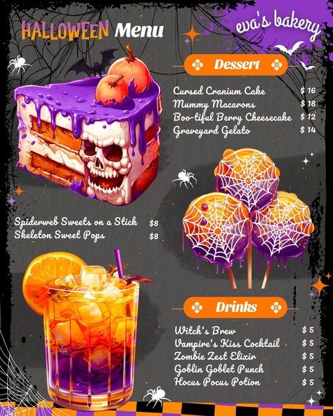 October Witch, Halloween Feast, Hi Barbie, Cartoon City, Anime Foods, Halloween Menu, Poster Food, Homemade Cookbook, Tee Party