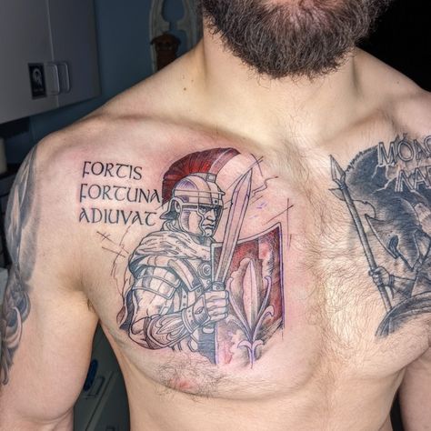 Roman Legionnaire Tattoo, Fortis Fortuna Adiuvat Tattoo Arm, Fortune Favors The Brave Tattoo, Fortes Fortuna Adiuvat Tattoo, Roman Soldier Tattoo, Fortis Fortuna Adiuvat Tattoo, Fortis Fortuna Adiuvat, Fortune Favors The Brave, Be Brave Tattoo