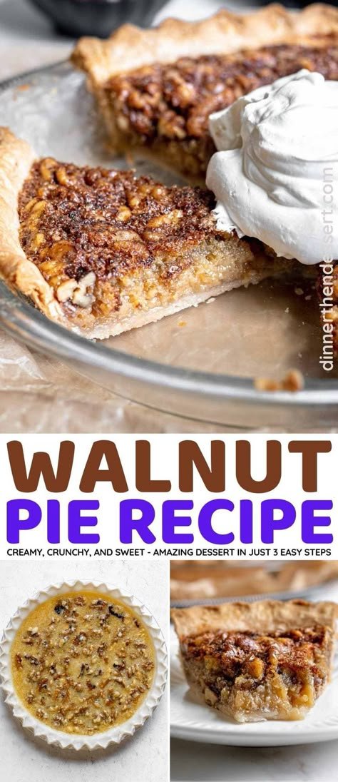 Pumpkin Walnut Pie, Dolly Parton Walnut Pie, Recipes Using Walnut Pie Crust, Pies With Walnut Crust, Walnuts Recipe Dessert, Sour Cream Apple Walnut Pie Recipe, English Walnut Pie, Maple Walnut Pie Recipe, Black Walnut Pie