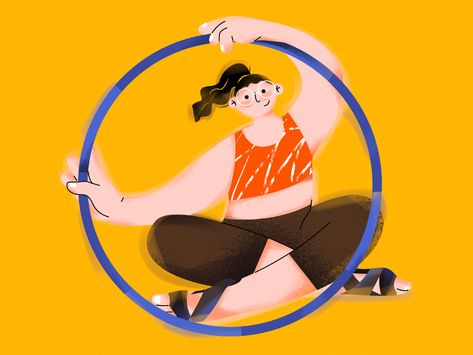 Behance :: For You Hula Hoop Illustration, Girl Exercise, Sports Vector, Girl Draw, Character Girl, Sports Girl, Forced Perspective, Girl Character, Image Archive