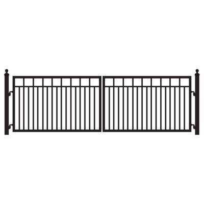 Sanibel 16 ft. W x 4 ft. H 8 in. Powder Coated Steel Dual Driveway Fence Gate Metal Fence Gates, Entrance Gates Driveway, Wrought Iron Gate Designs, Automatic Gates Driveways, Driveway Fence, Fence Gate Design, Gate Openers, Gate Kit, Driveway Entrance