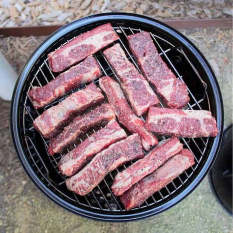 Smoked Beef Short Ribs | Bush Cooking Boneless Beef Short Ribs Recipe, Boneless Short Ribs Recipe, Beef Ribs Recipe Slow Cooker, Ribs Recipe Slow Cooker, Meals For Supper, Smoked Short Ribs, Beef Chuck Short Ribs, Boneless Beef Ribs, Smoked Beef Short Ribs