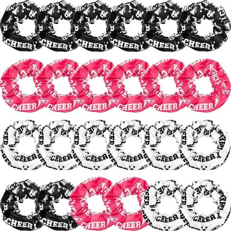 24 Pcs Cheer Scrunchie Cheer Hair Accessories Cheerleading Gifts for Girls Cheerleading Hair Ties Cheerleading Elastics for Cheer Teams Cheerleading Competition Hair, Cheerleading Hair, Cheerleading Hair Bows, Cheerleading Competition, Competition Hair, Cheerleading Hairstyles, Cheer Hair, Cheerleading Gifts, Cheer Gifts