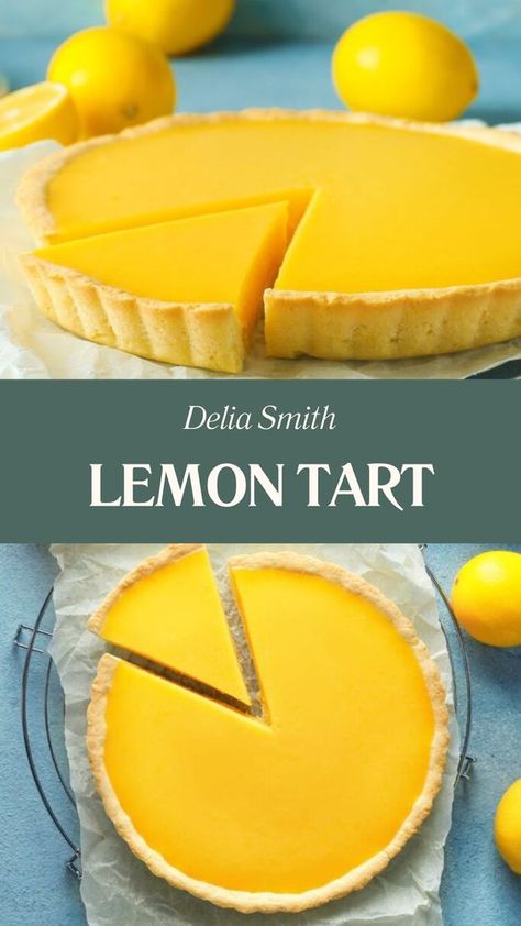 Delia Smith’s Lemon Tart is a treat featuring a buttery crust filled with a zesty lemon curd made from fresh lemon juice, zest, sugar, butter, eggs, and yolks. Baked to perfection, it’s a delightful balance of sweet and tangy flavors it takes about 170 minutes to make this recipe, which serves 8 people. Lemon Tart Crust Recipe, Lemon Tart With Condensed Milk, Lemon Pie Crust Recipe, Lemon Curd Tart Recipe, Lemon Curd Pie Recipe, Delia Smith Recipes, Dirty Dessert, French Lemon Tart Recipe, Lemon Curd Pie