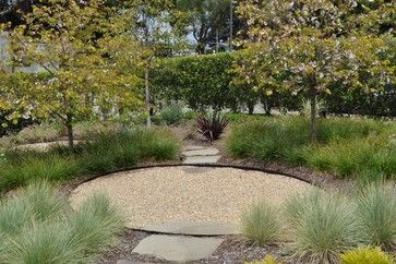 Park Residence - contemporary - Landscape - San Francisco - Huettl Landscape Architecture Steel Edging Landscape, Gravel Landscaping, Fire Pit Landscaping, Gravel Patio, Landscaping Inspiration, Gravel Garden, Garden Fire Pit, Landscape Edging, Landscape Plans