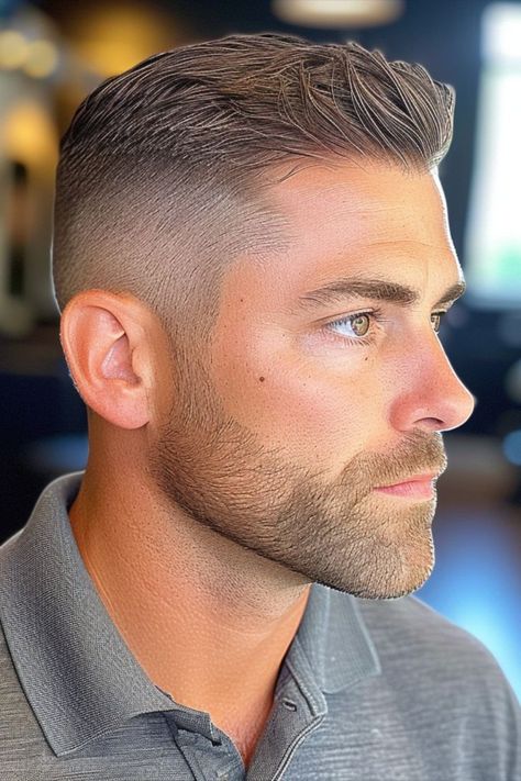 The Modern Crew Cut with a High Fade for Guys Haircut Ideas For Men, Short Haircut Ideas, Mens Haircuts, High Fade, Crew Cut, Haircuts Straight Hair, Hairstyles For Men, Short Haircut, Crew Cuts