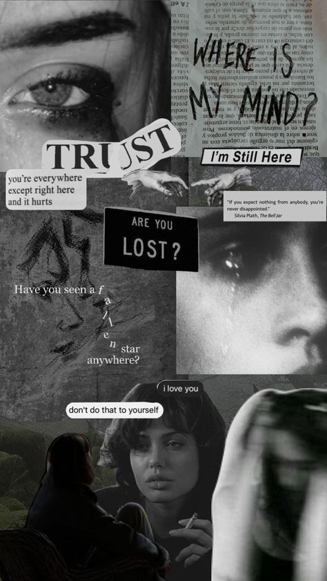 Emotion Moodboard, Shuffles Aesthetic, Therapy Quotes, Iphone Wallpaper Landscape, College Aesthetic, Magazine Collage, Mood Wallpaper, I'm Still Here, Collage Background