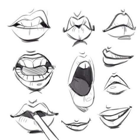 Character Anatomy | Mouth Cartoon Mouths, Draw Lips, Mouth Drawing, 얼굴 드로잉, 얼굴 그리기, Cartoon Animation Drawing, Lips Drawing, Drawing Tutorials, Drawing Challenge