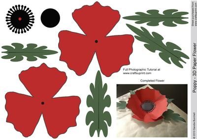 Free Poppy Paper Flower Templates Poppy Template, Flower Templates Printable Free, Paper Flower Printable Templates, Remembrance Day Art, Poppy Craft, Flower Templates Printable, 3d Paper Flowers, Diy Fleur, Paper Flower Patterns