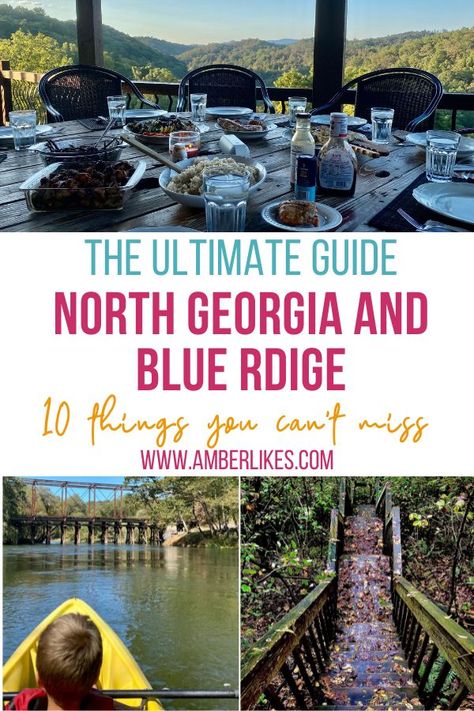 10 best things to do in North Georgia and Blue Ridge for families, couples, and more. Find details, links, reviews and more in this ultimate guide. #georgia #northgeorgia #blueridgega #blueridge #travelwithkids Northern Georgia, North Georgia Things To Do In, Things To Do In Georgia, Northern Georgia Things To Do In, Cherry Log Georgia, Georgia Family Vacation, Blue Ridge Georgia Christmas, Things To Do In Ellijay Ga, Blue Ridge Georgia Things To Do In