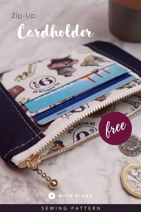 Keychain Wallet Sewing Pattern, Faux Leather Wallet Pattern Free, Simple Wallet Sewing Pattern, Credit Card Holder Pattern Free, Id Badge Holder Diy Free Pattern, Credit Card Holder Pattern, Small Purse Pattern, Wallet Pattern Free, Card Wallet Pattern