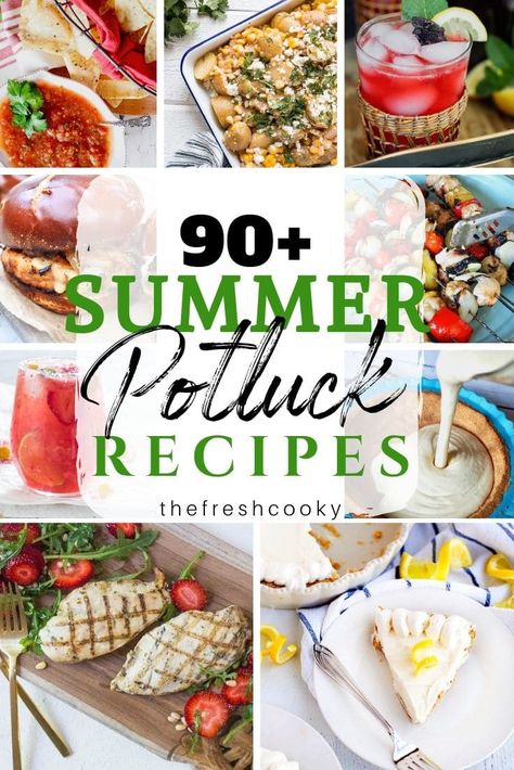 Summer Picnics and Potlucks are my favorite! I'm sharing 90 of my favorite Summer Potluck Recipes for your next summer gathering! From cocktails, mocktails, dips, appetizers, grilled recipes, side dishes and of course desserts! I've got you covered with all sorts of delicious tried and true potluck recipes! Most are make-ahead, many are Vegan, low carb, and Keto, but all are delicious! On thefreshcooky.com #grilling #summer #potluckrecipes #nobake #healthyrecipes Spicy Crackers Recipe, Summer Grilled Chicken, Summer Potluck Dishes, Potluck Meals, Summer Potluck Recipes, Recipes Side Dishes, Dips Appetizers, Grilled Recipes, Mustard Chicken Recipes