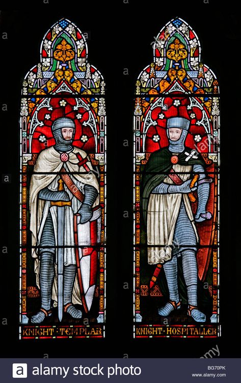 Medieval Stained Glass Windows, Knights Templar Art, Stained Glass Medieval, Images Pop Art, Medieval Stained Glass, Stained Glass Windows Church, Knights Hospitaller, Knight Templar, Crusader Knight