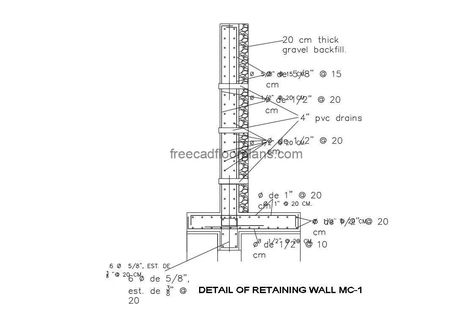 Detail Of Retaining Wall MC1 - Free CAD Drawings Pool Houses Plans, House Plans Design, Floor Plans House, One Storey House, Swimming Pool House, 2 Bedroom House Plans, Courtyard House Plans, House Plans 3 Bedroom, 4 Bedroom House Plans