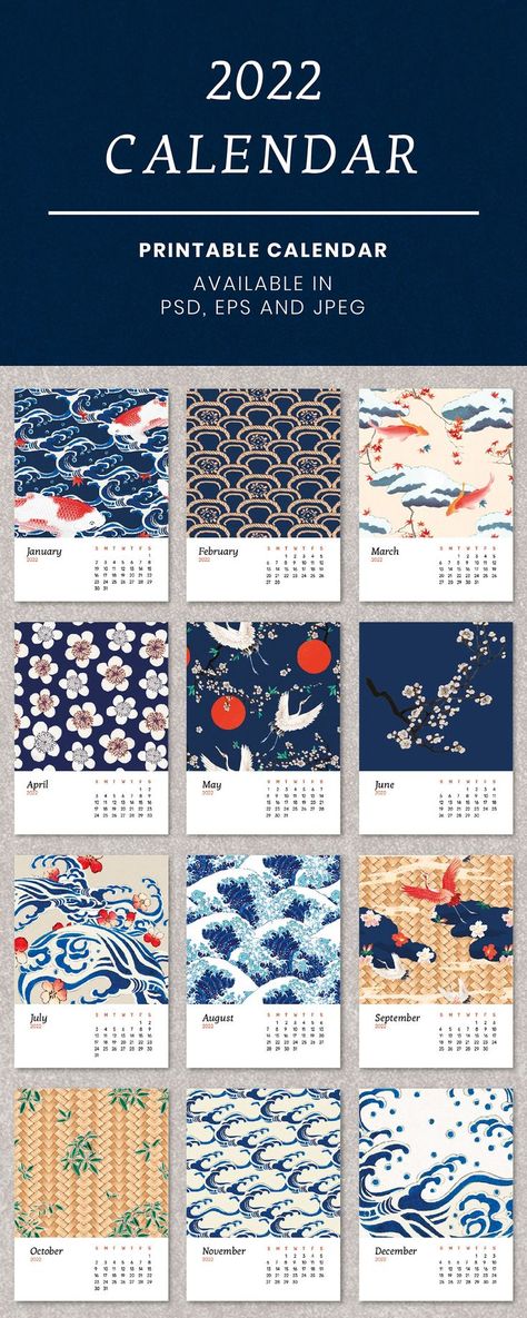 Aesthetic calendars are ready for 2022! Save these cute Japanese style pattern printable and editable calendars for your mobile wallpaper and lock screen. Korean Calendar Aesthetic, Aesthetic Calendar Ideas, Calendario Aesthetic, Calendar Design Layout, Calendar Aesthetic, Japanese Calendar, Aesthetic Calendar, Modern Calendar, January Calendar