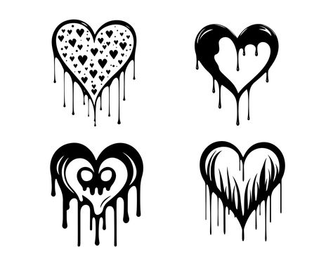 Melting Heart Tattoo, Eyeball Drawing, Melting Heart, Acrylic Art Projects, Heart Stencil, Mini Doodle, Chicano Drawings, Image Svg, Heart Png